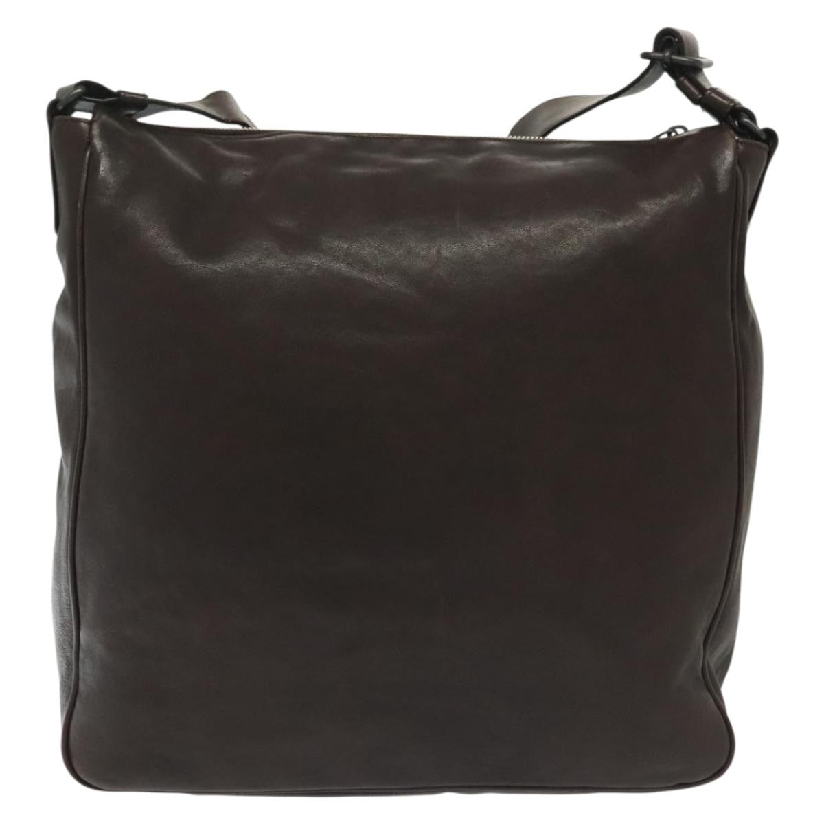 Bottega Veneta Intrecciato Shoulder Leather Brown Leather Shoulder Bag Bag (Pre-Owned)