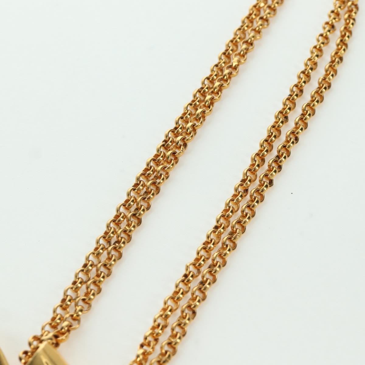 Chanel Vintage Cc Heart Pendant Long Metal Gold Metal Necklace Jewelry (Pre-Owned)
