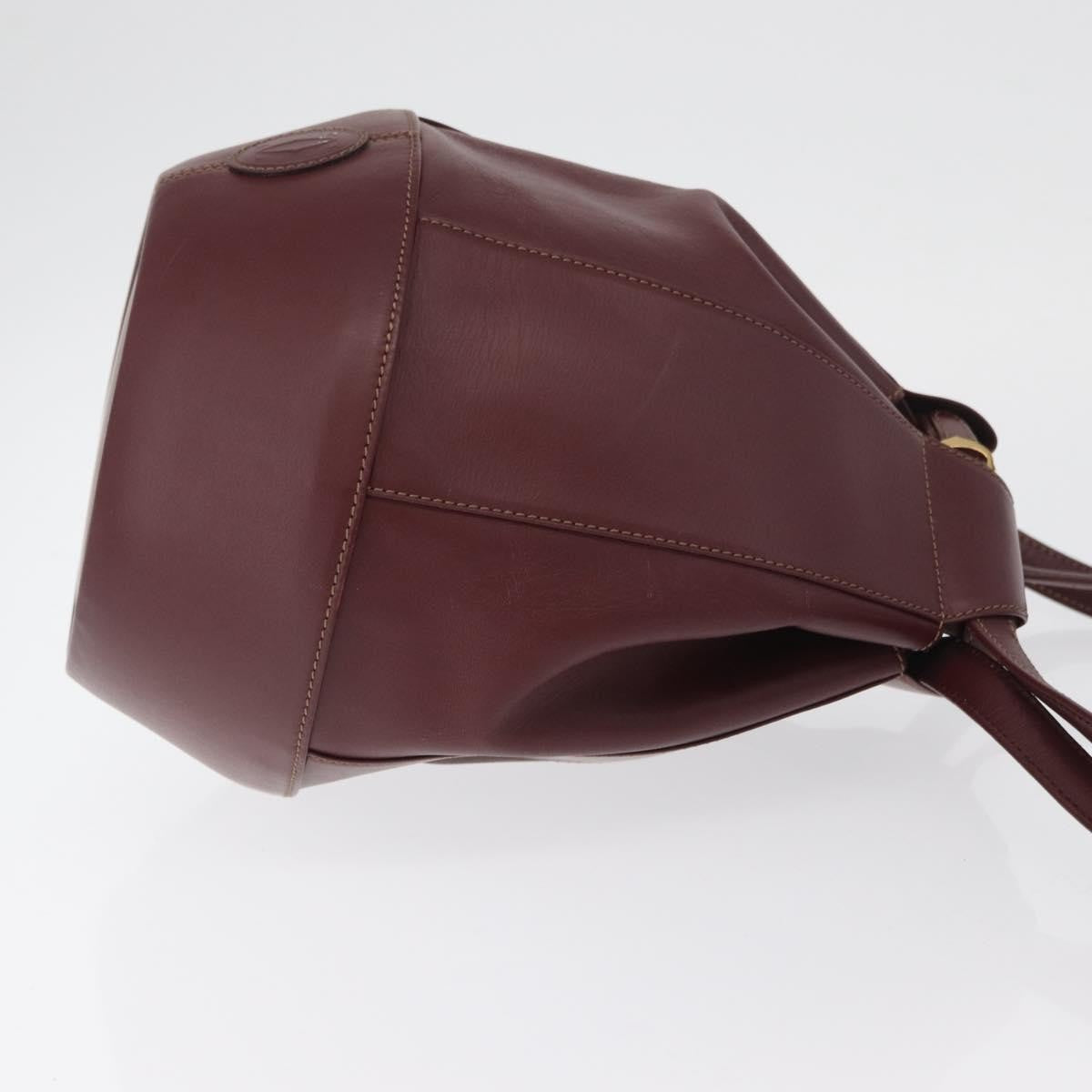 Cartier Must De Cartier Leather Burgundy Leather Shoulder Bag Bag (Pre-Owned)