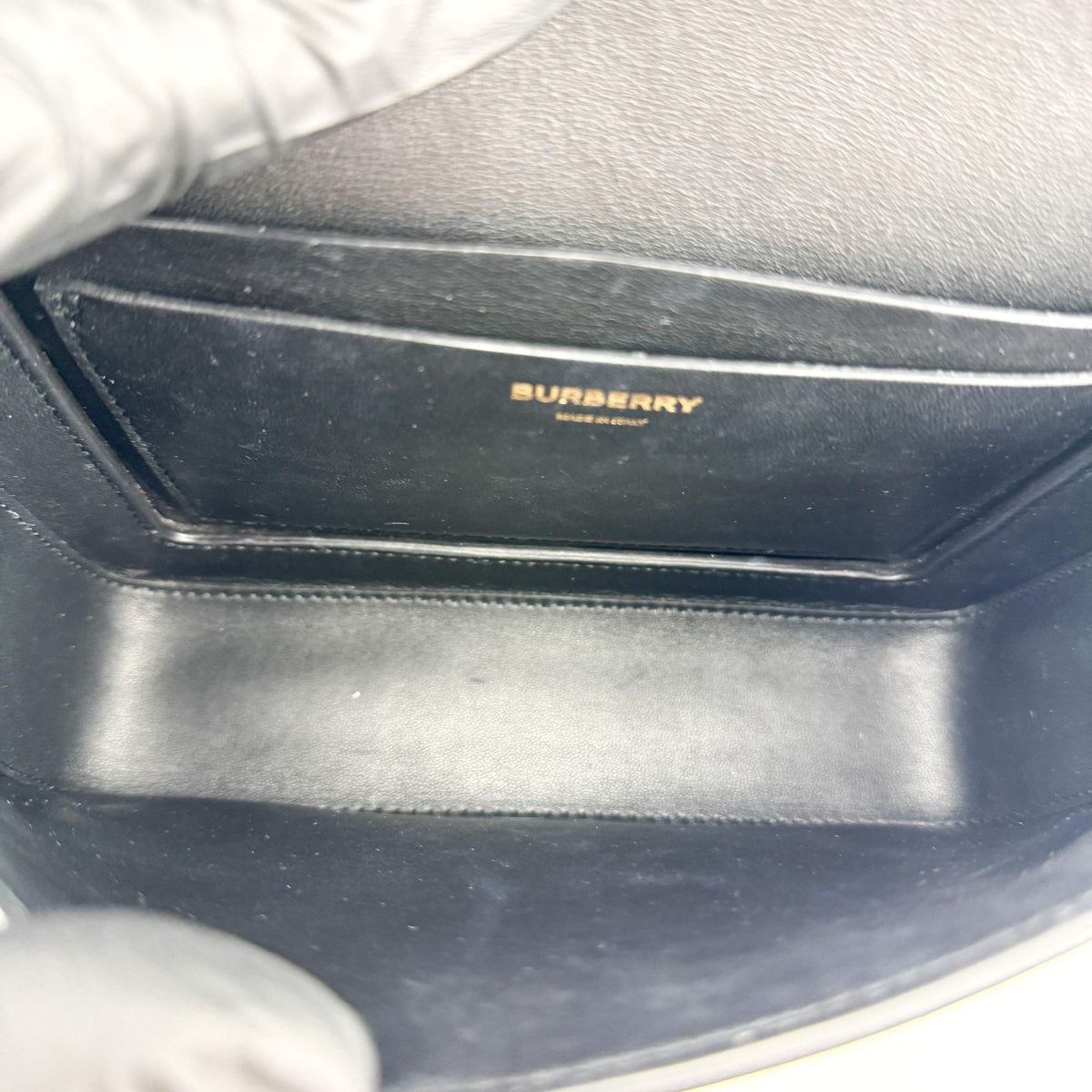 Burberry Grace Flap Horseferry Printed Leather Black Leather Shoulder Bag Bag (Pre-Owned)