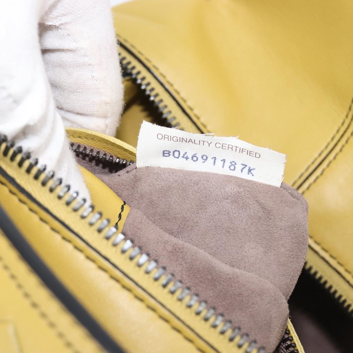 Bottega Veneta Monaco Nappa Leather With Intrecciato Detail Yellow Leather Handbag (Pre-Owned)