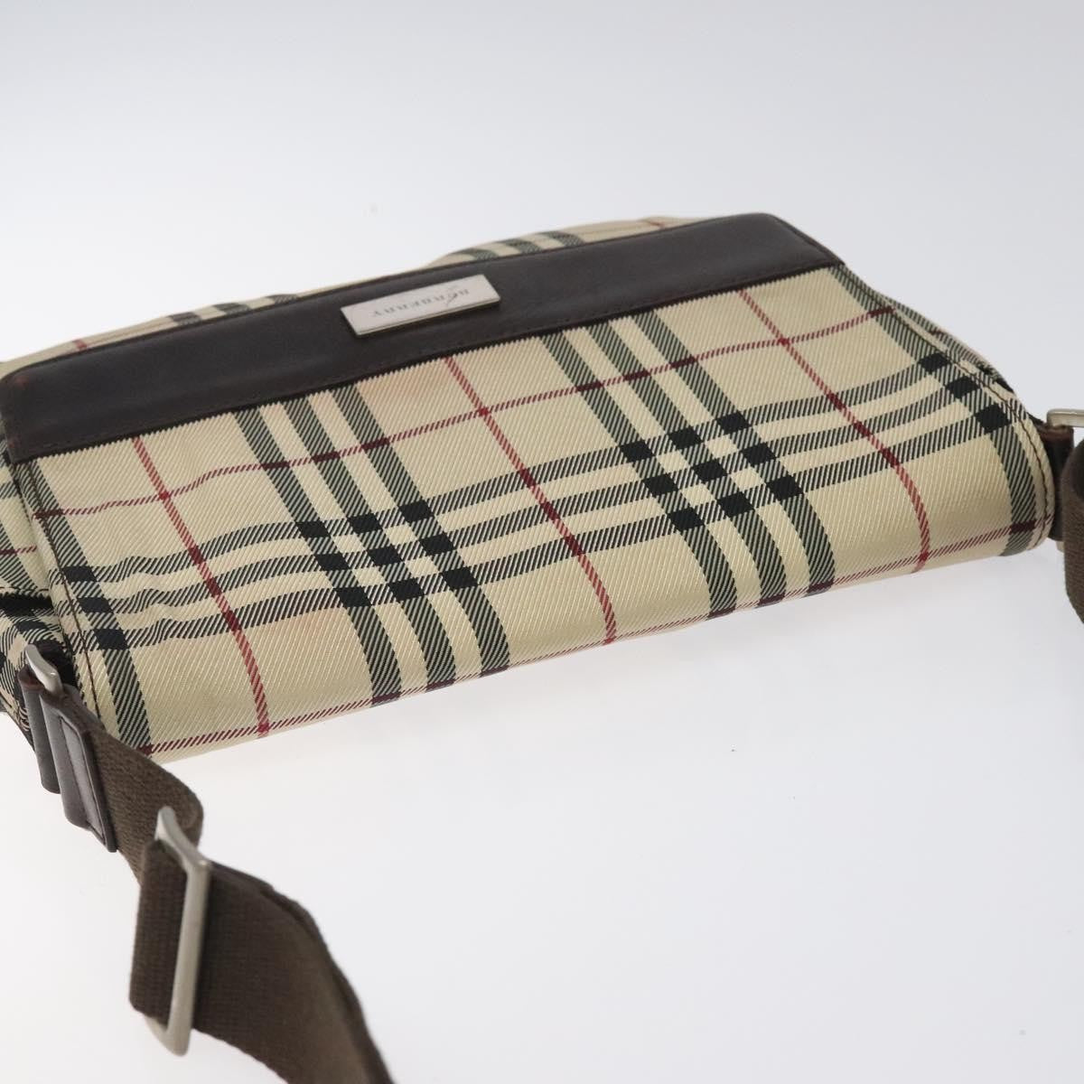 Burberry Nova Check Canvas And Leather Beige Canvas Shoulder Bag Bag (Pre-Owned)