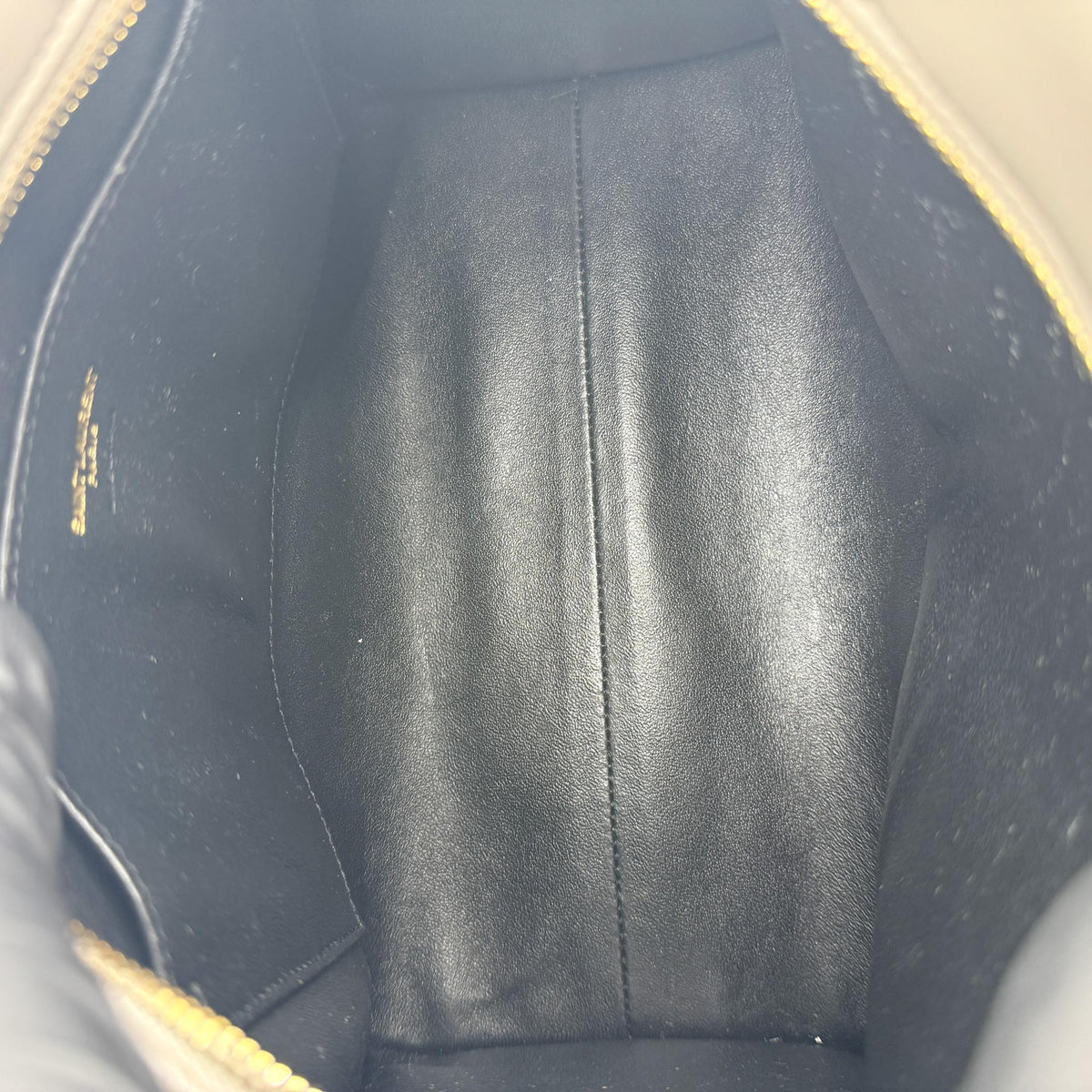 Saint Laurent Monogram Cabas Leather Gray Leather Tote Bag Bag (Pre-Owned)
