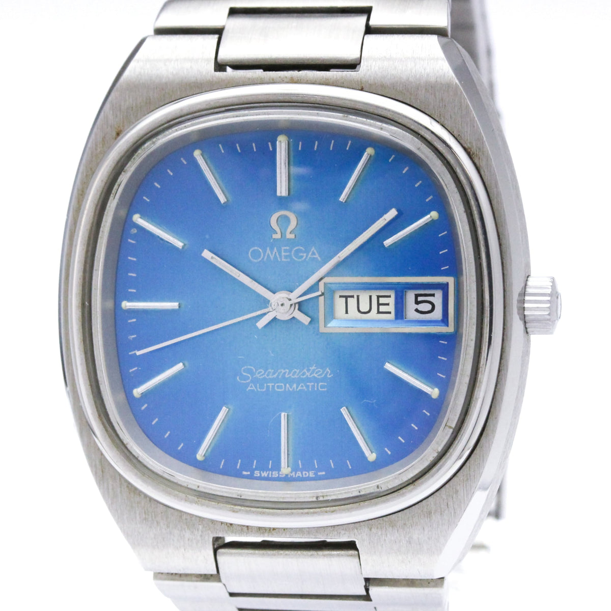Omega Seamaster Tv Day-Date Automatic Stainless Steel Watch (Pre-Owned)