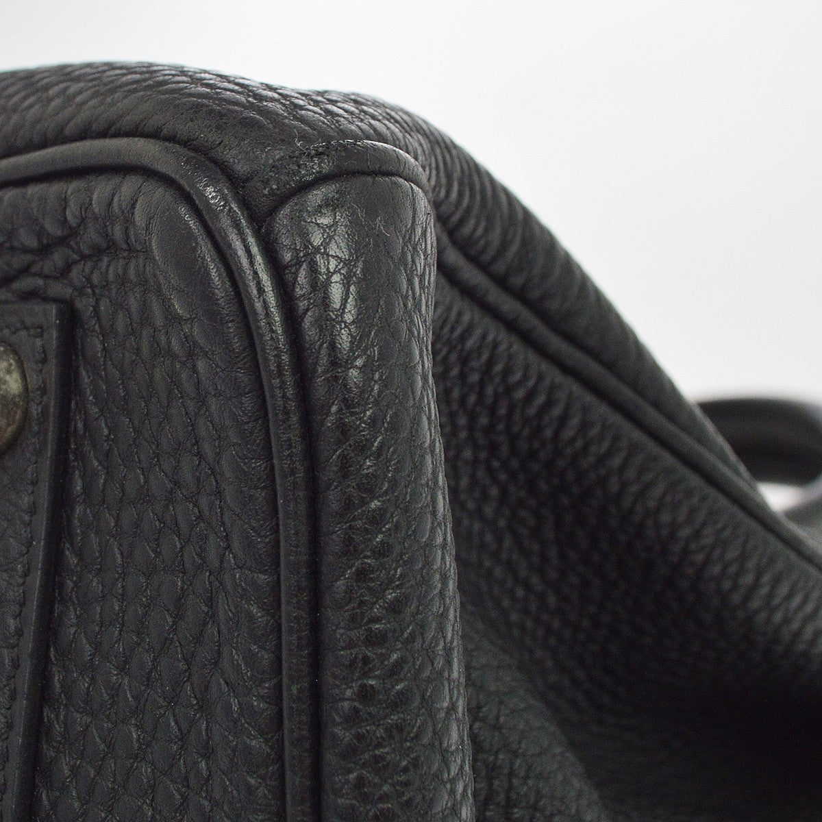 Hermes Birkin Black Togo With Palladium Hardware Black Leather Handbag (Pre-Owned)