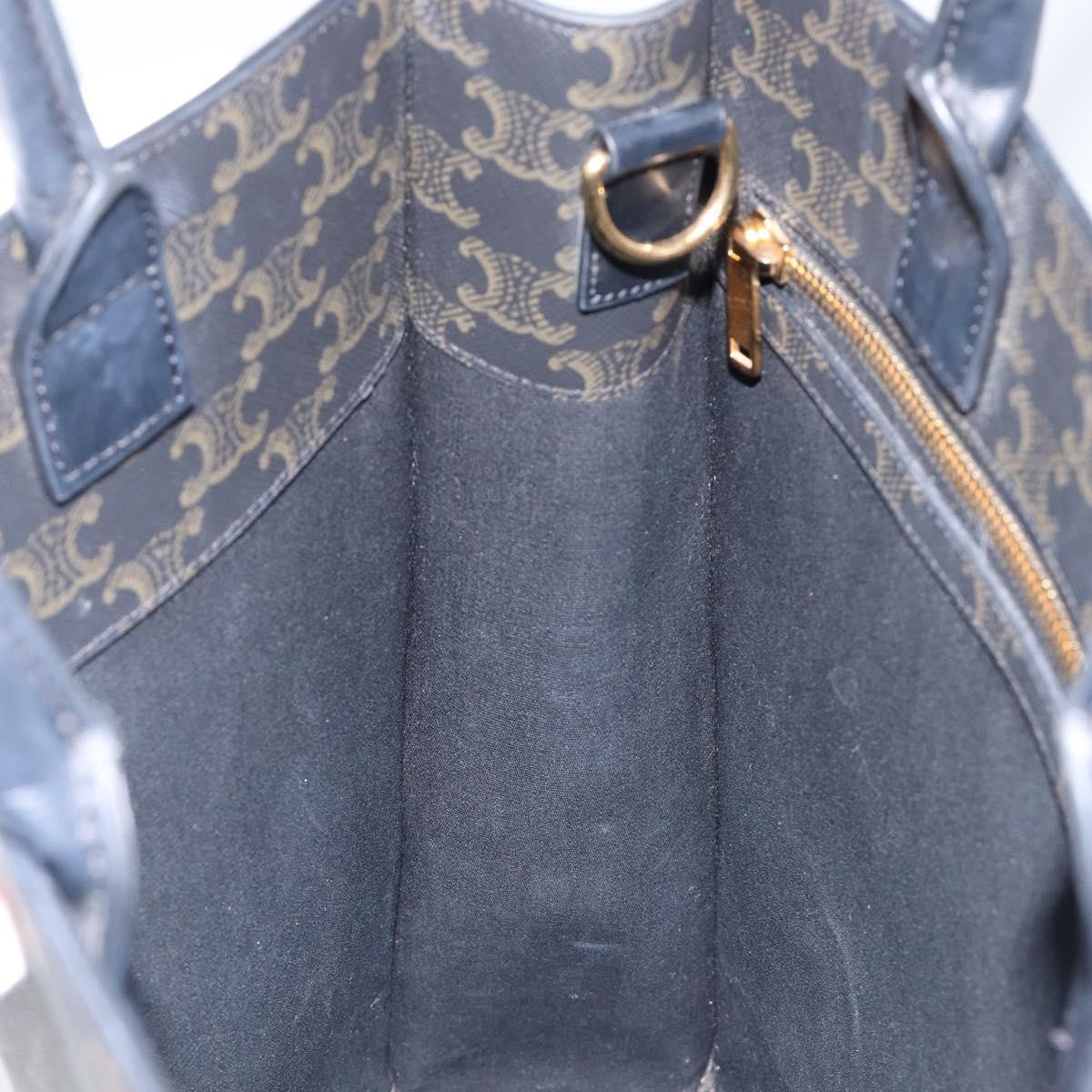 Celine Vertical Cabas Triomphe Coated Canvas Brown Canvas Tote Bag Bag (Pre-Owned)