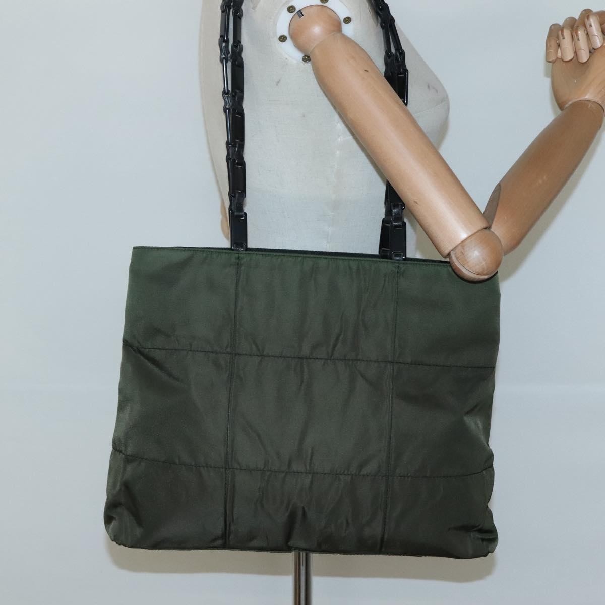 Prada Vintage Tessuto Khaki Nylon Shoulder Bag Bag (Pre-Owned)