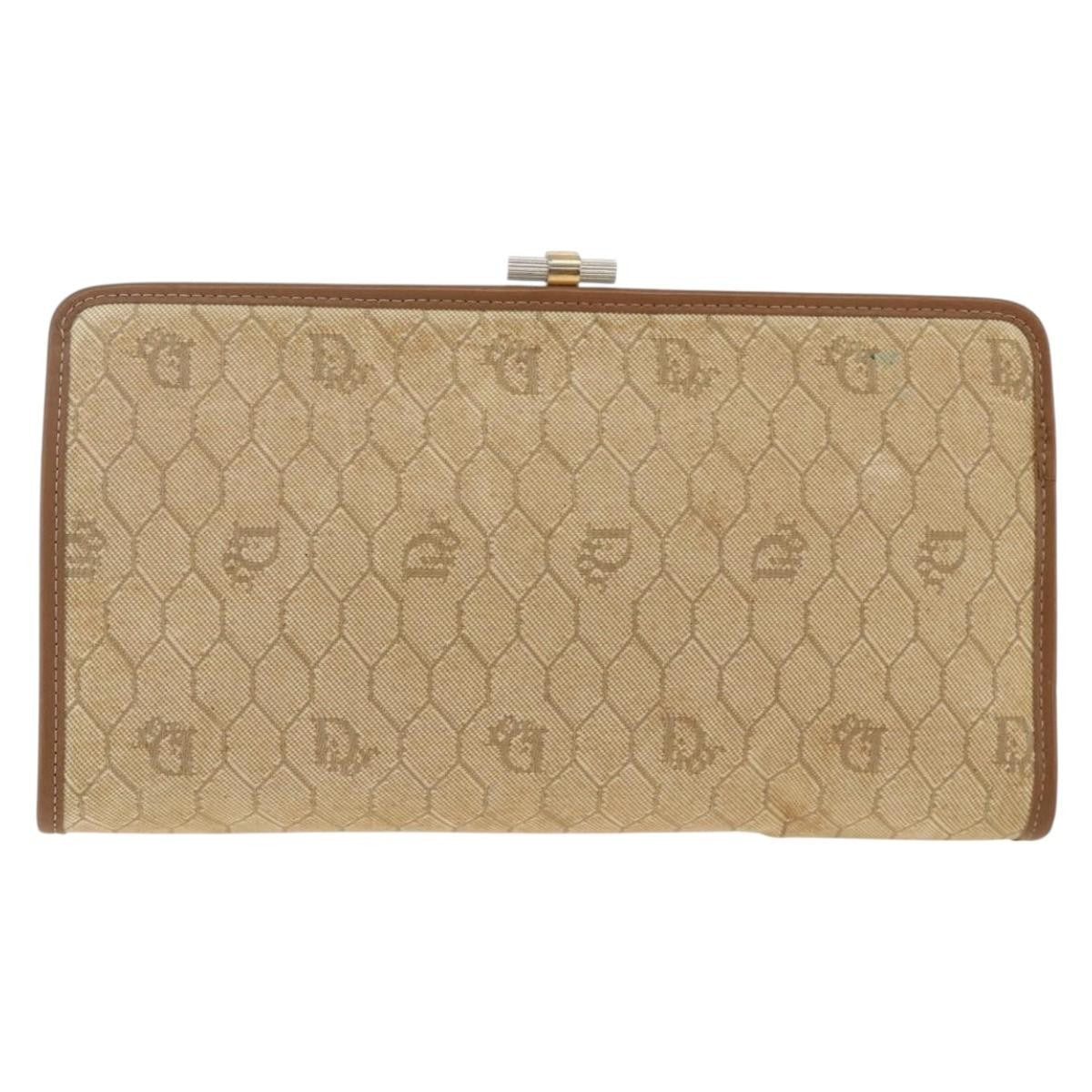 Christian Dior Vintage Honeycomb Clutch Canvas Beige Canvas Clutche & Pouche Bag (Pre-Owned)