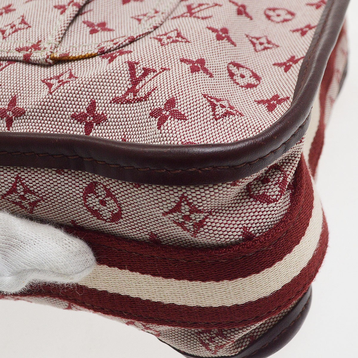 Louis Vuitton Mary Kate Messenger Mini Lin Burgundy Canvas Shoulder Bag Bag (Pre-Owned)