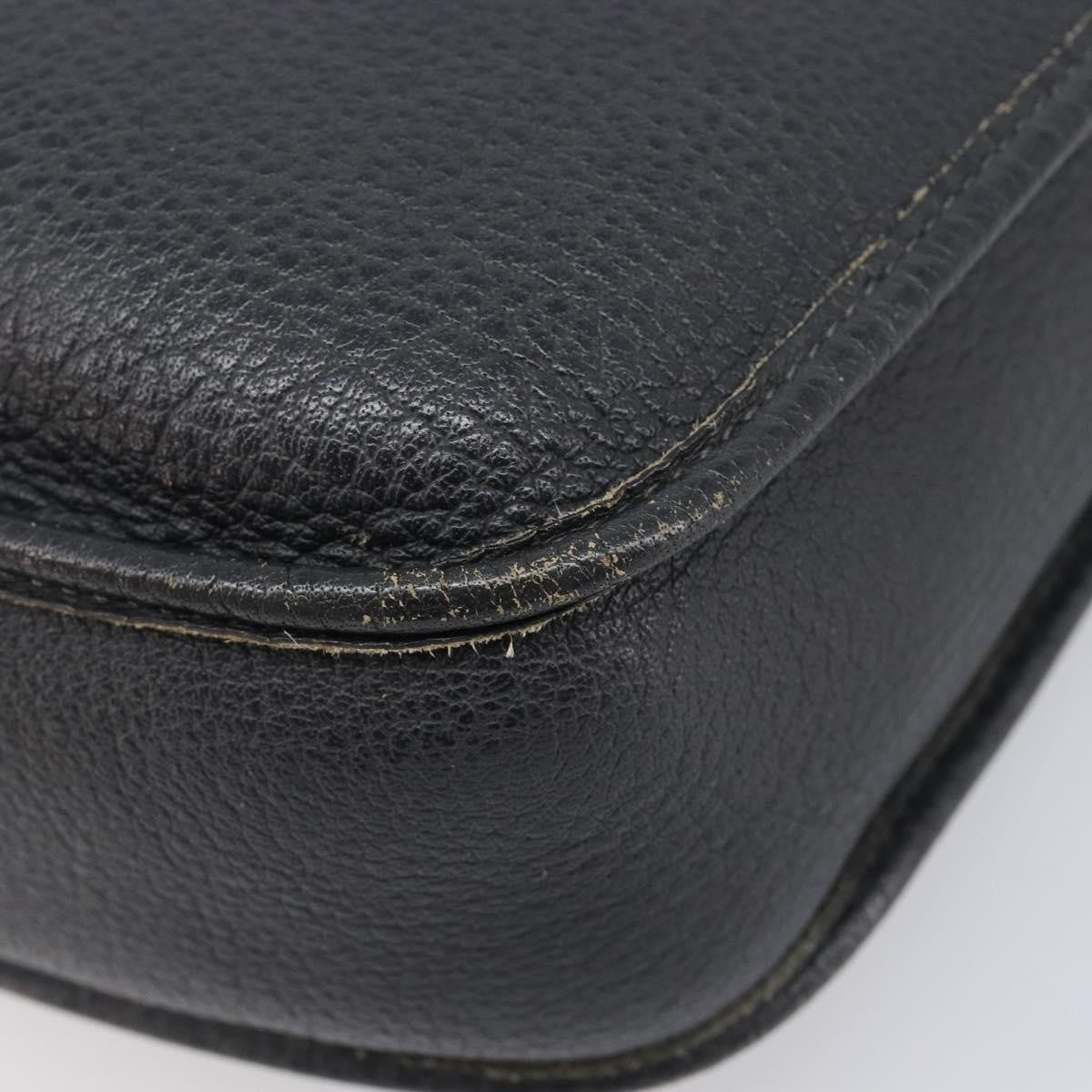 Hermes Evelyne Bag Gen I Clemence Black Leather Handbag (Pre-Owned)