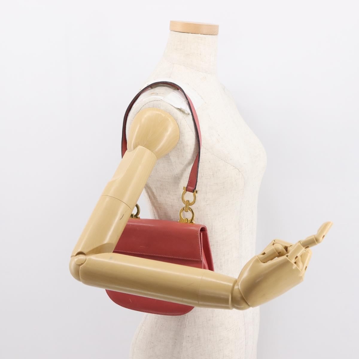Salvatore Ferragamo Gancini Leather Pink Leather Shoulder Bag Bag (Pre-Owned)