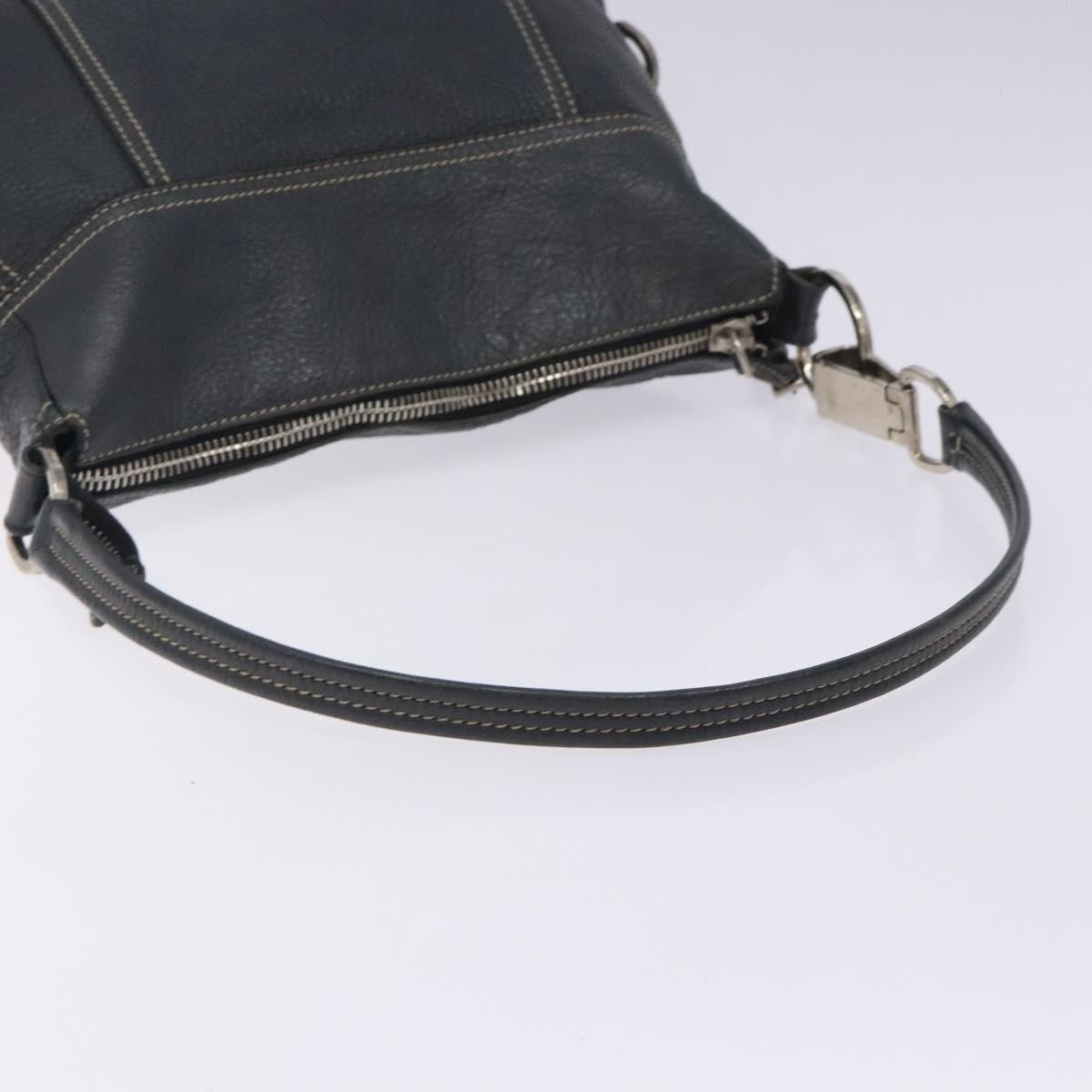 Prada Vintage Leather Navy Leather Shoulder Bag Bag (Pre-Owned)