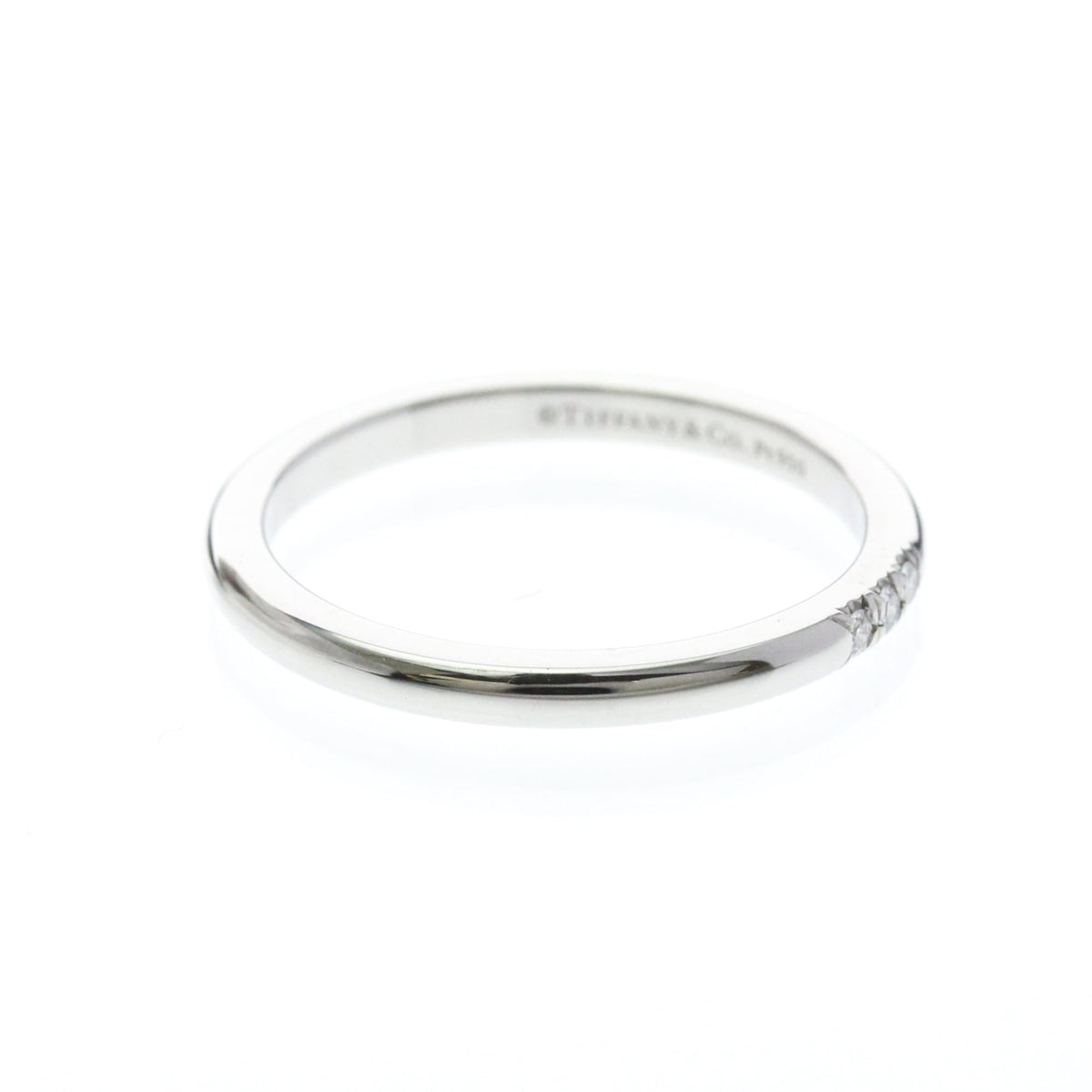 Tiffany & Co. Forever Band Platinum With Diamonds Silver Platinum Ring Jewelry (Pre-Owned)