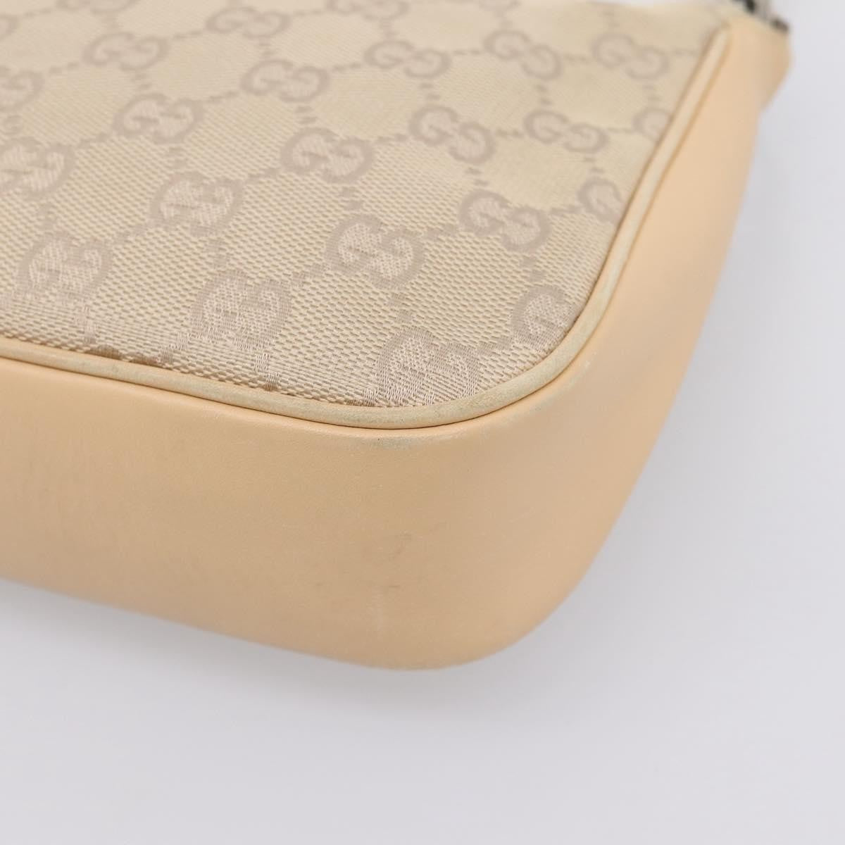 Gucci Bamboo Top Handle Gg Canvas Beige Canvas Handbag (Pre-Owned)