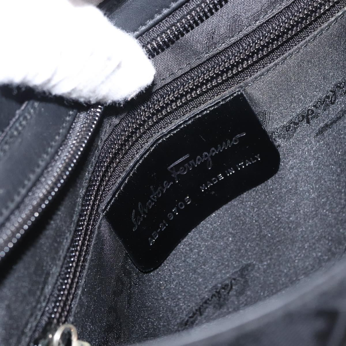 Salvatore Ferragamo Vintage Canvas Black Canvas Shoulder Bag Bag (Pre-Owned)