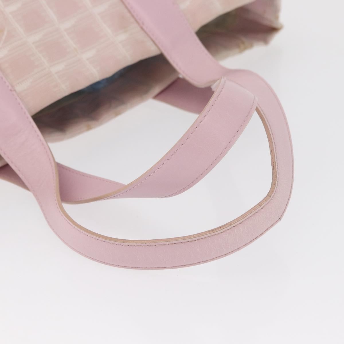 Chanel Travel Line Tote Nylon Pink Nylon Tote Bag Bag (Pre-Owned)
