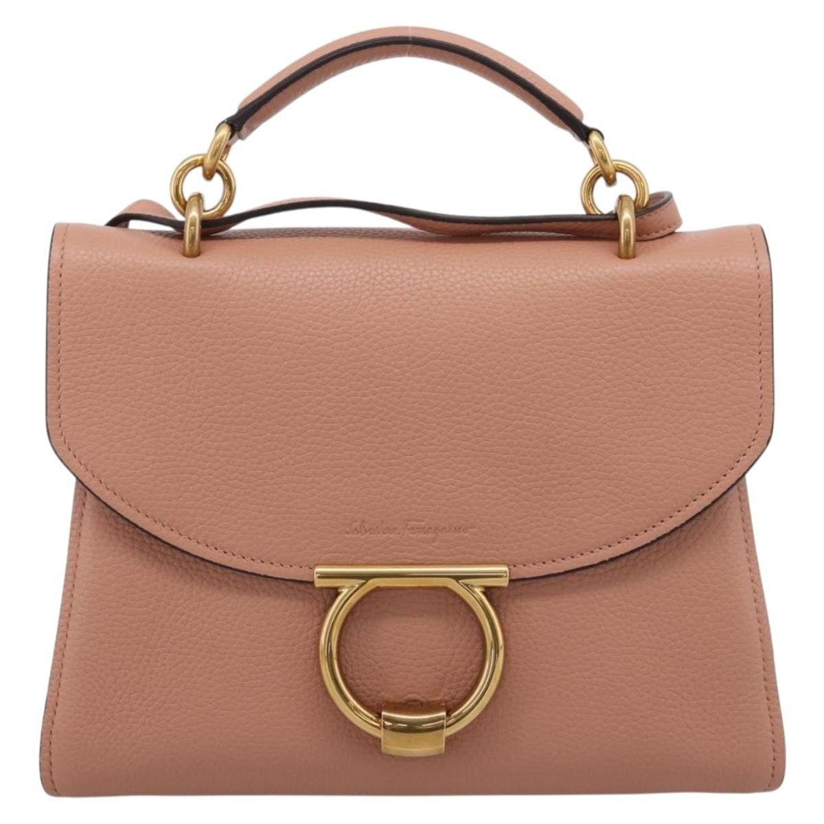 Salvatore Ferragamo Margot Satchel Leather Pink Leather Handbag (Pre-Owned)