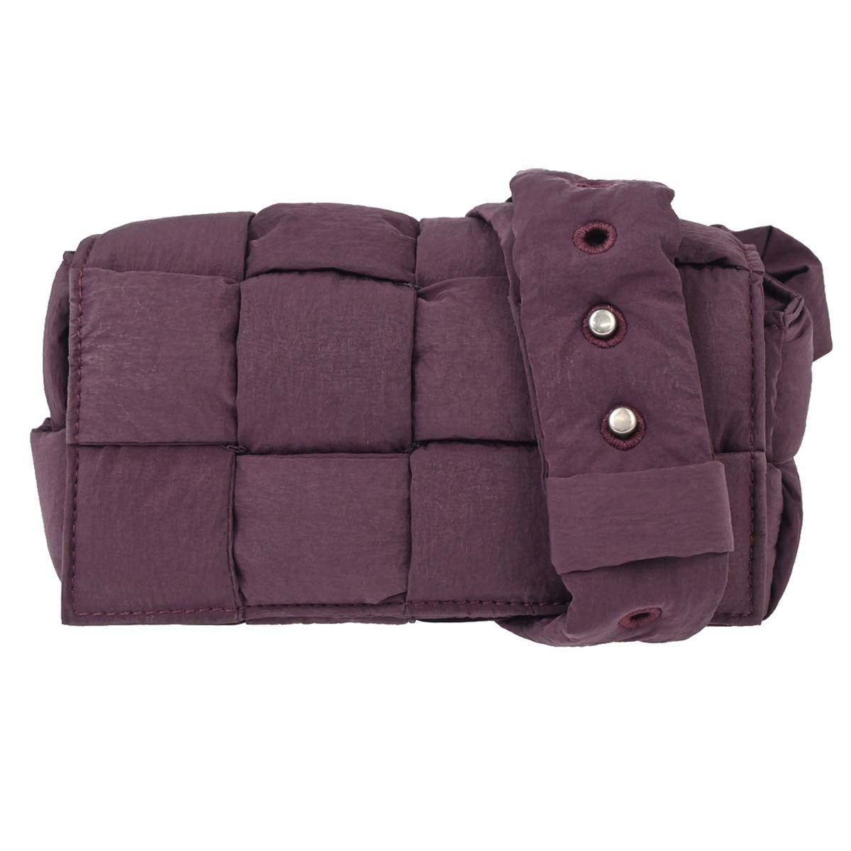 Bottega Veneta Padded Tech Cassette Intrecciato Nylon Purple Nylon Shoulder Bag Bag (Pre-Owned)