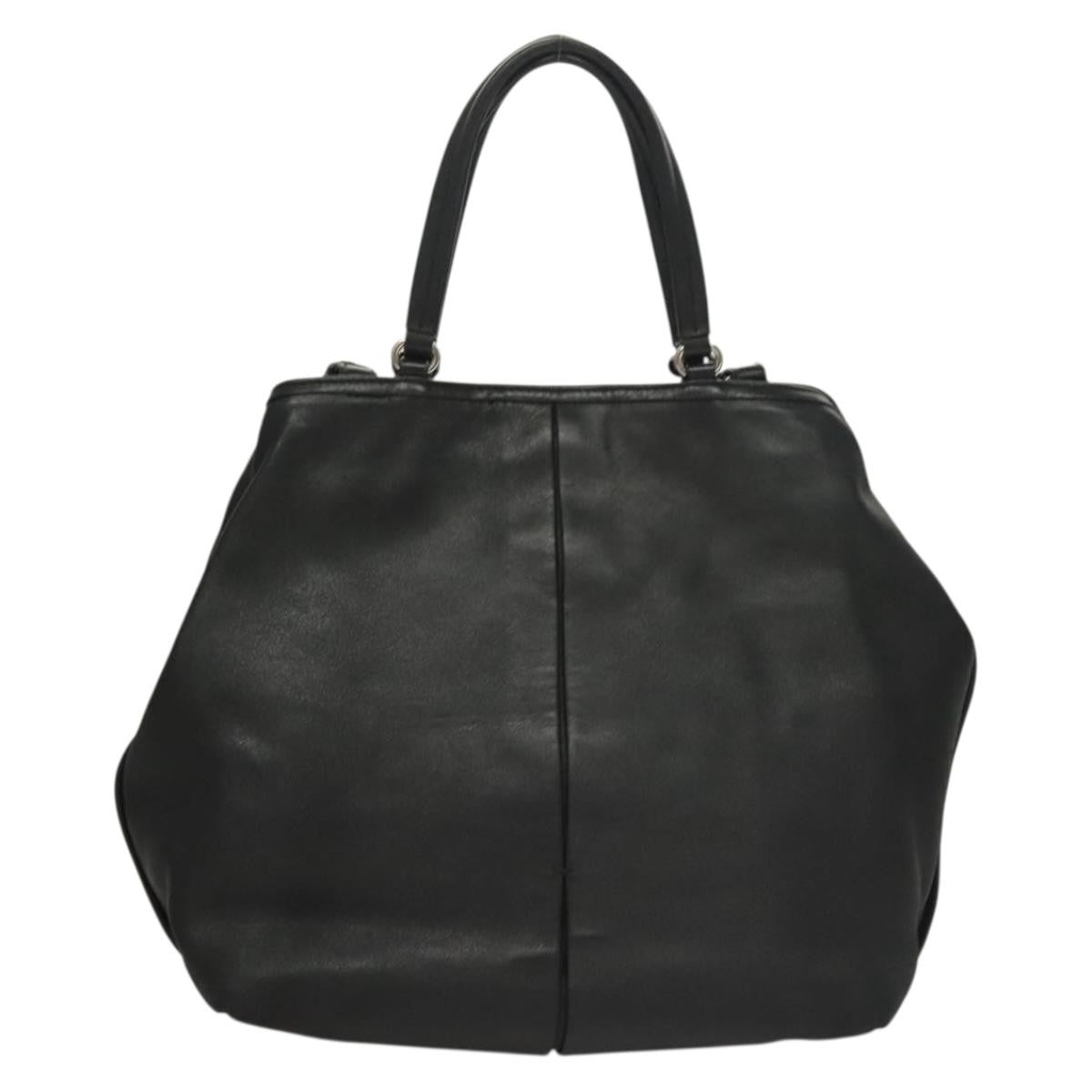 Salvatore Ferragamo Vara Bow Tote Leather Black Leather Tote Bag Bag (Pre-Owned)