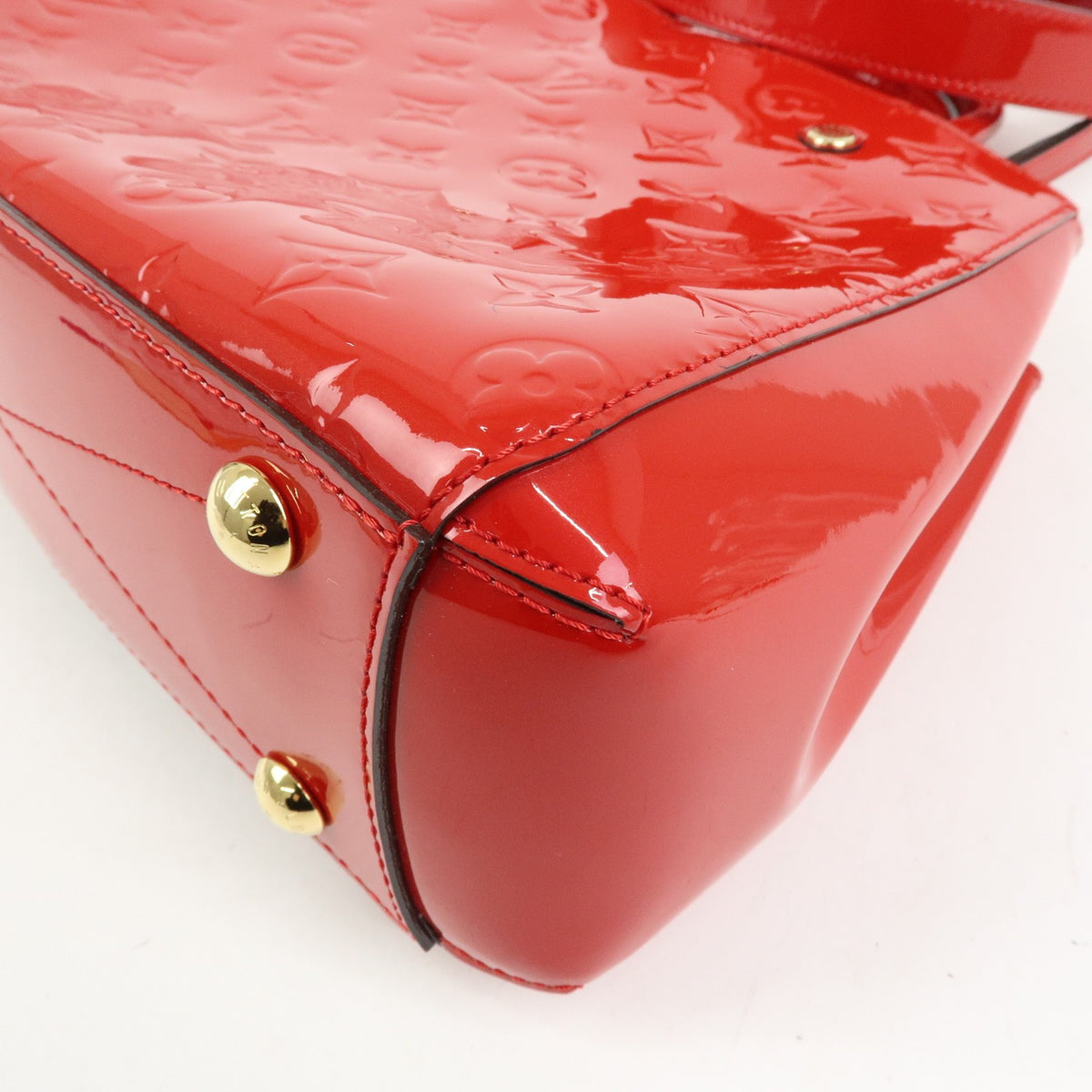 Louis Vuitton Montaigne Monogram Vernis Red Patent_Leather Handbag (Pre-Owned)
