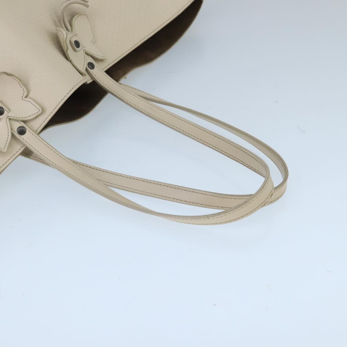 Bottega Veneta Cabas White Leather Tote Bag (Pre-Owned)