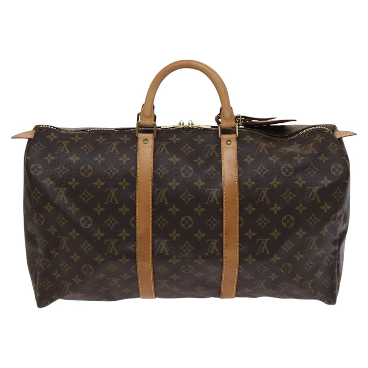 Louis Vuitton Keepall 50 Brown Canvas Travel Bag (Pre-Owned)