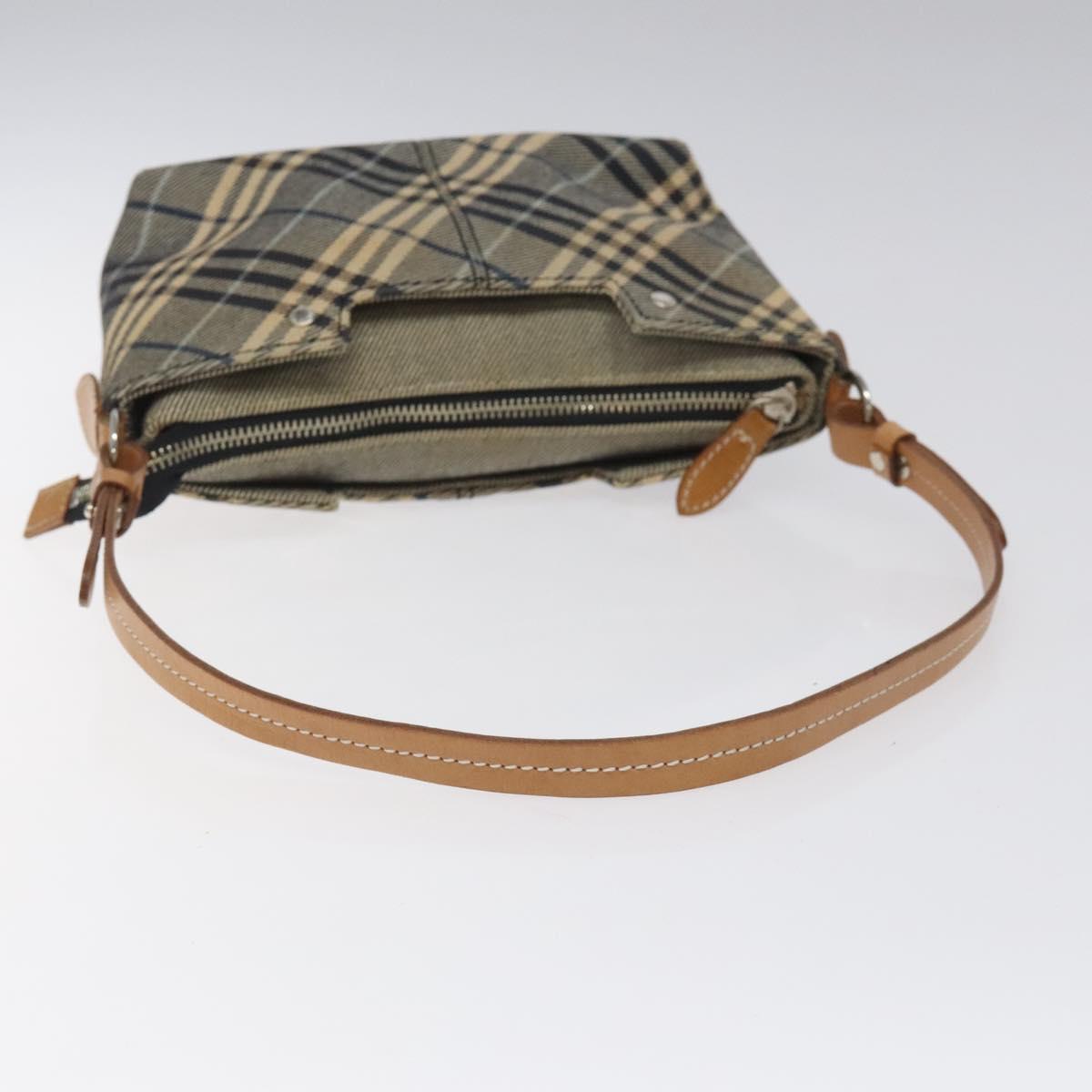 Burberry Nova Check Blue Canvas Shoulder Bag (Pre-Owned)