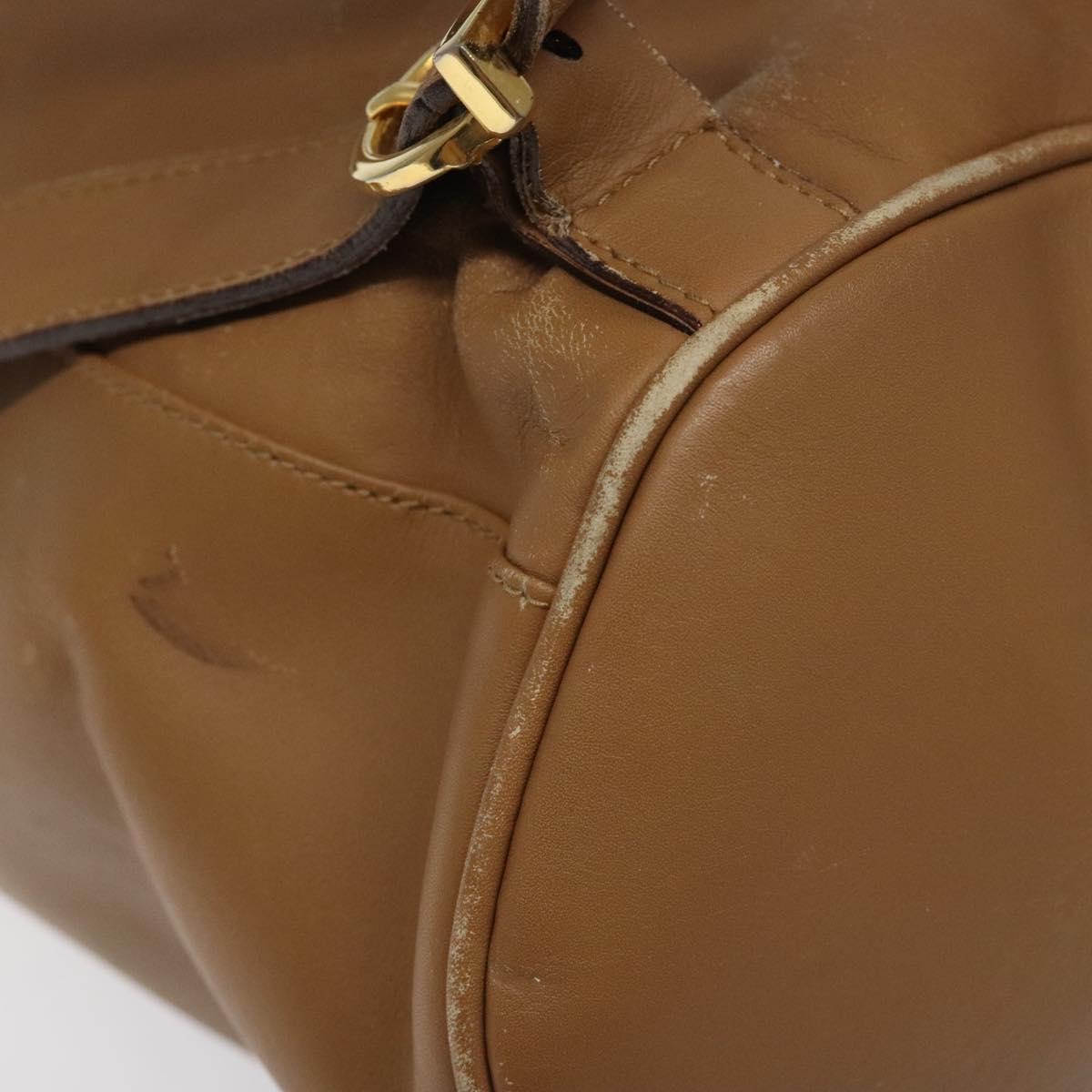 Salvatore Ferragamo Gancini Brown Leather Backpack Bag (Pre-Owned)