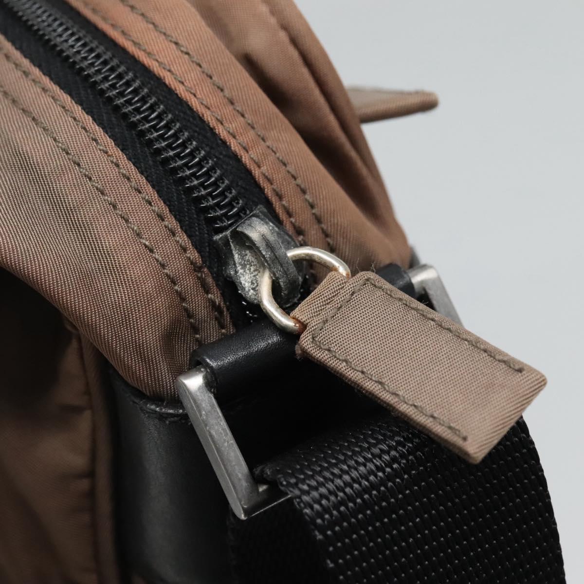 Prada Tessuto Brown Synthetic Shoulder Bag (Pre-Owned)