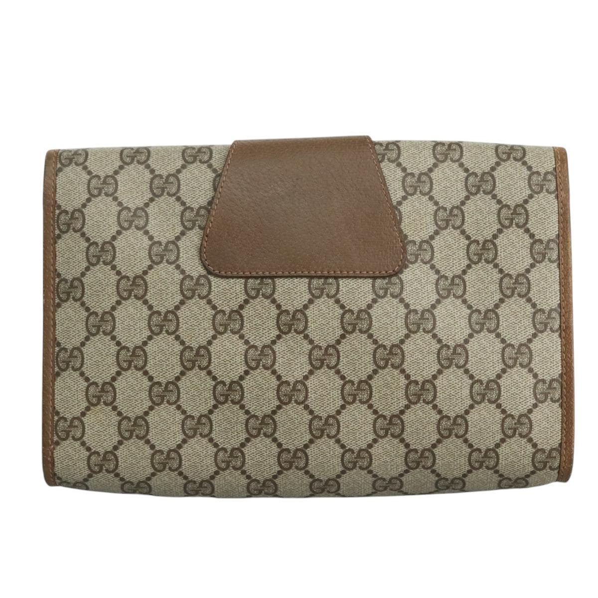 Gucci Ophidia Beige Canvas Clutch Bag (Pre-Owned)