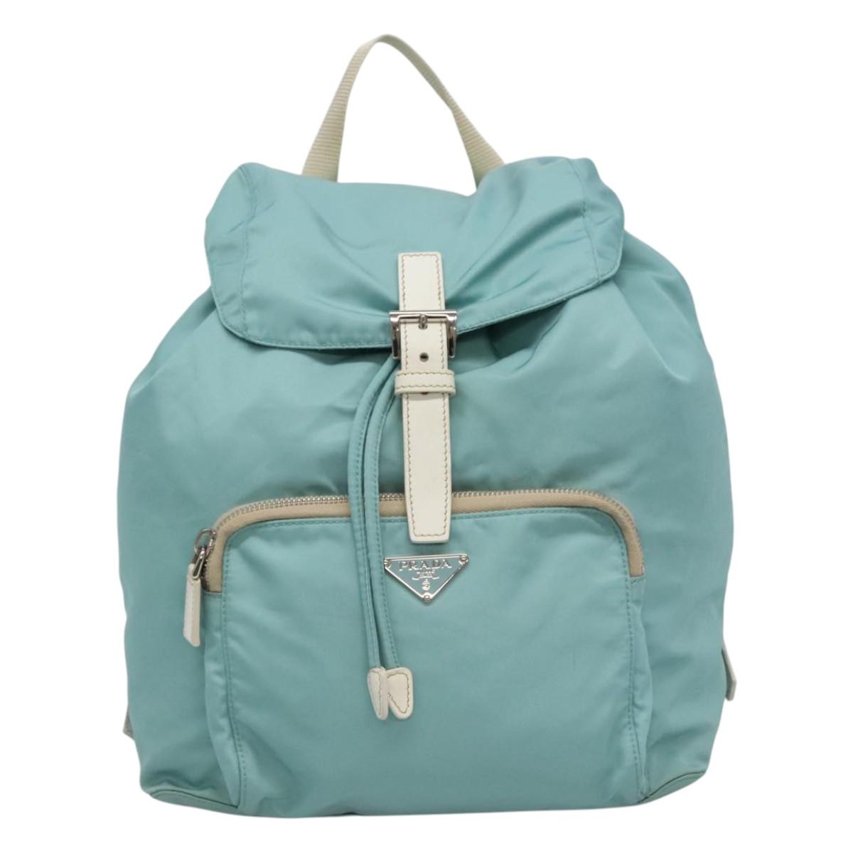 Prada Re-Nylon Blue Canvas Backpack Bag (Pre-Owned)