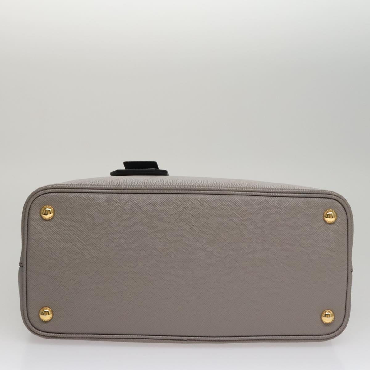 Prada Double Grey Leather Handbag (Pre-Owned)