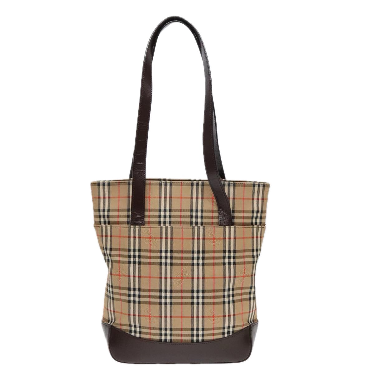 Burberry Nova Check Beige Canvas Shoulder Bag (Pre-Owned)