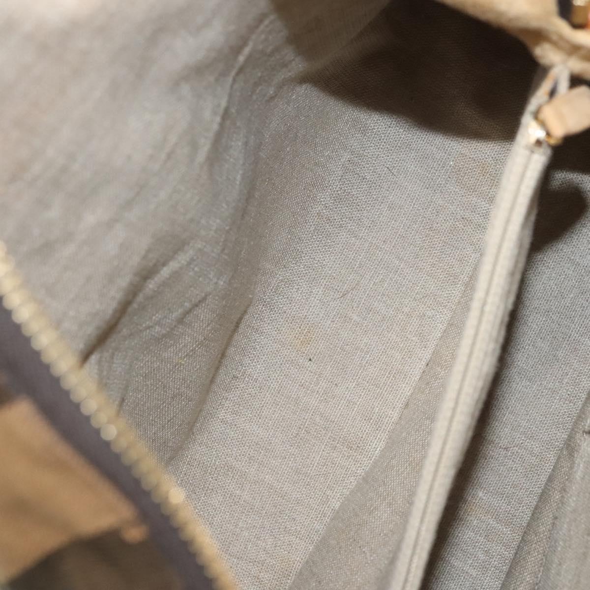 Fendi Pequin Brown Canvas Handbag (Pre-Owned)