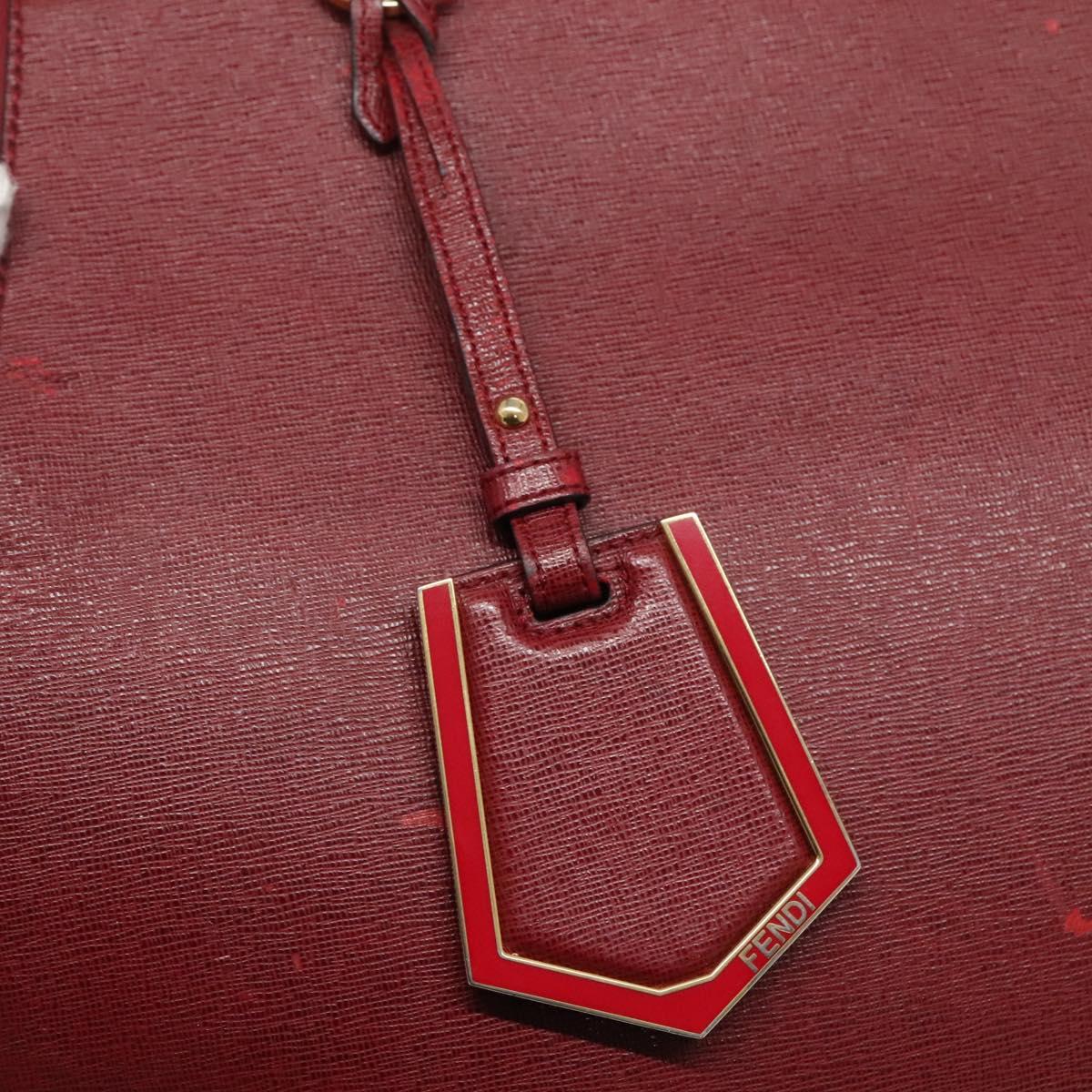 Fendi 2Jours Red Leather Tote Bag (Pre-Owned)