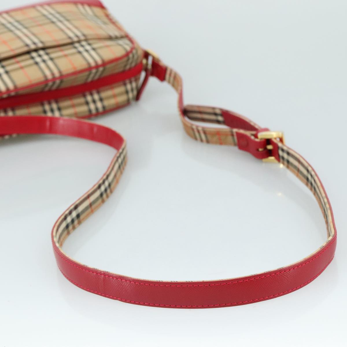 Burberry Nova Check Beige Canvas Shoulder Bag (Pre-Owned)