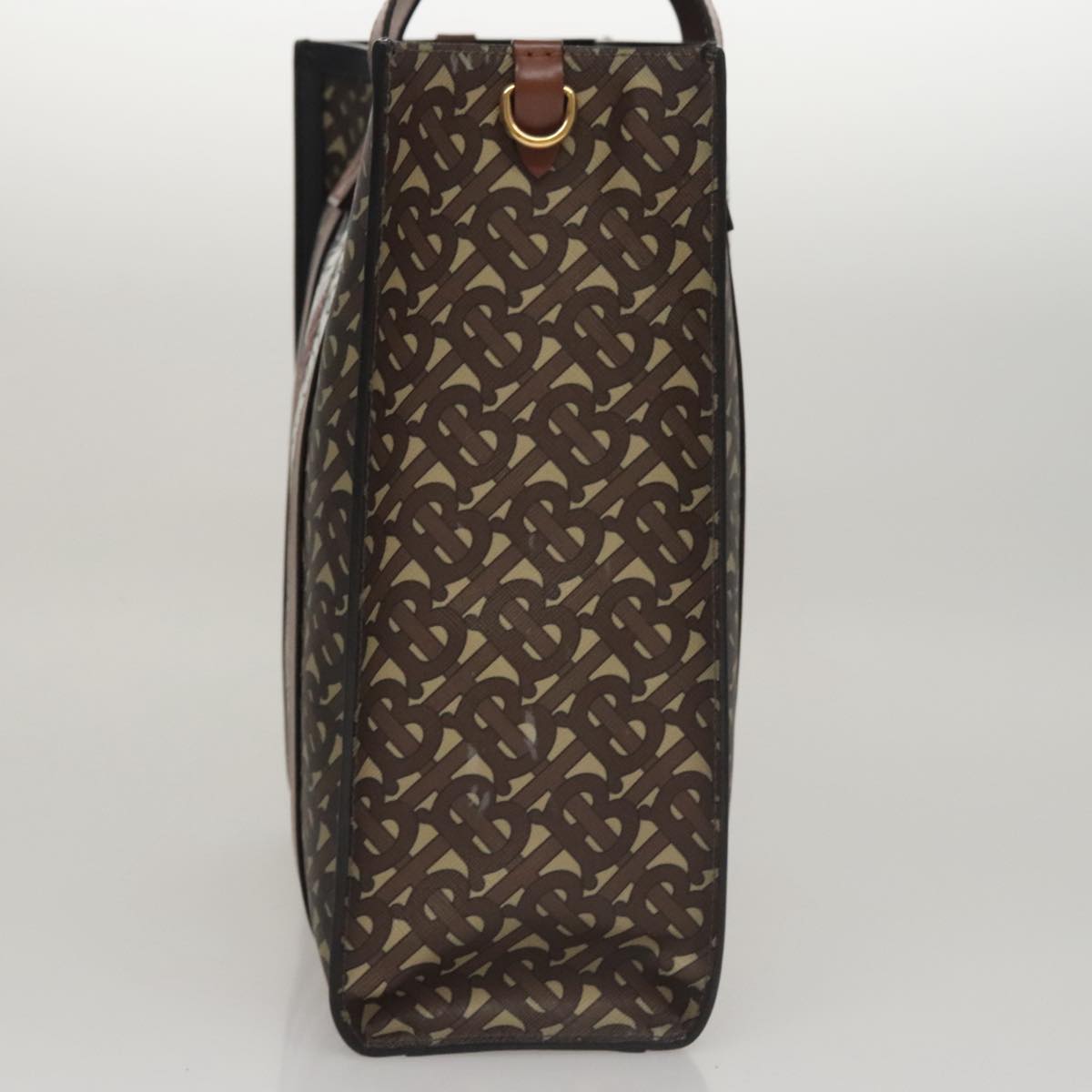 Burberry Stripe Brown Canvas Tote Bag (Pre-Owned)