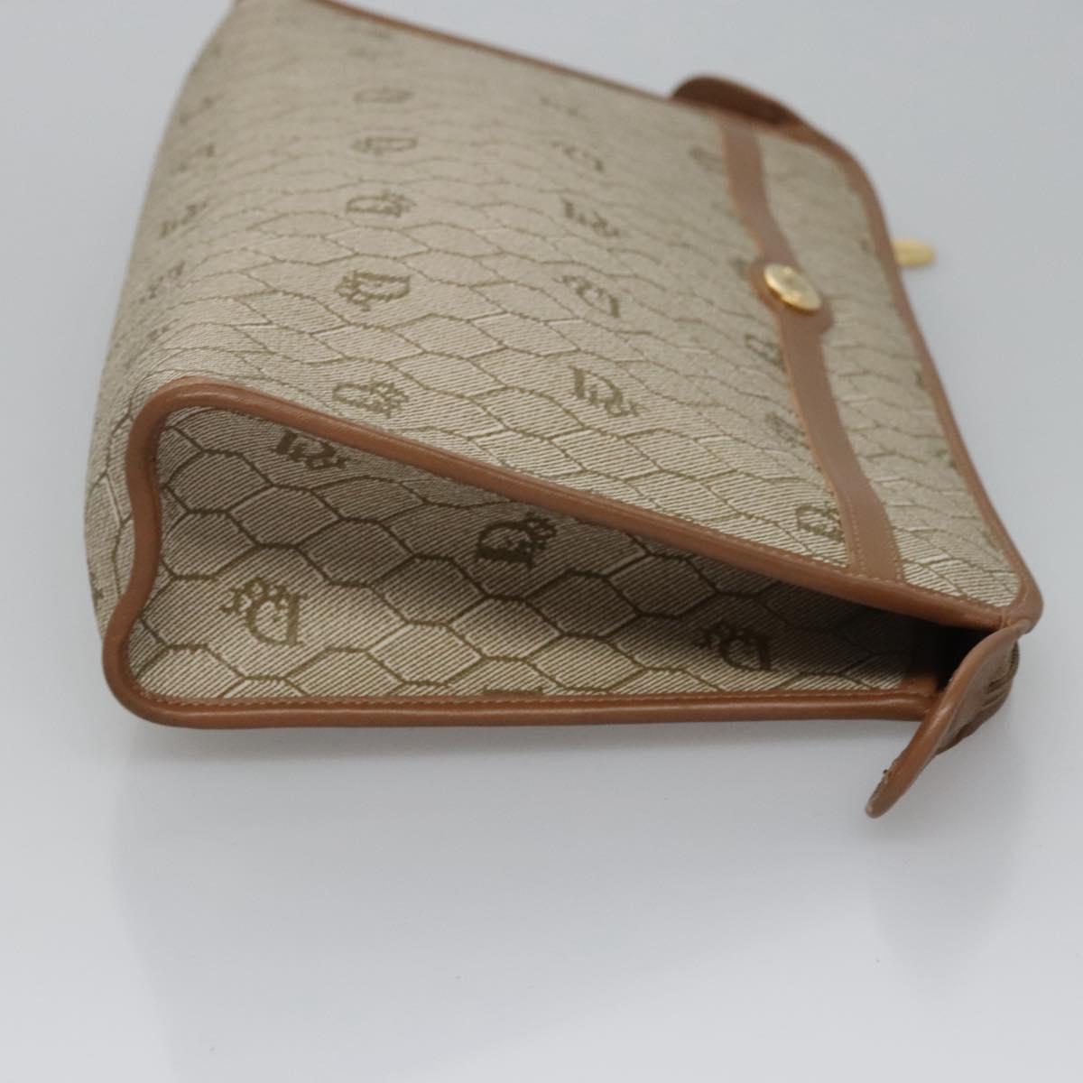 Dior Honeycomb Beige Canvas Clutch Bag (Pre-Owned)