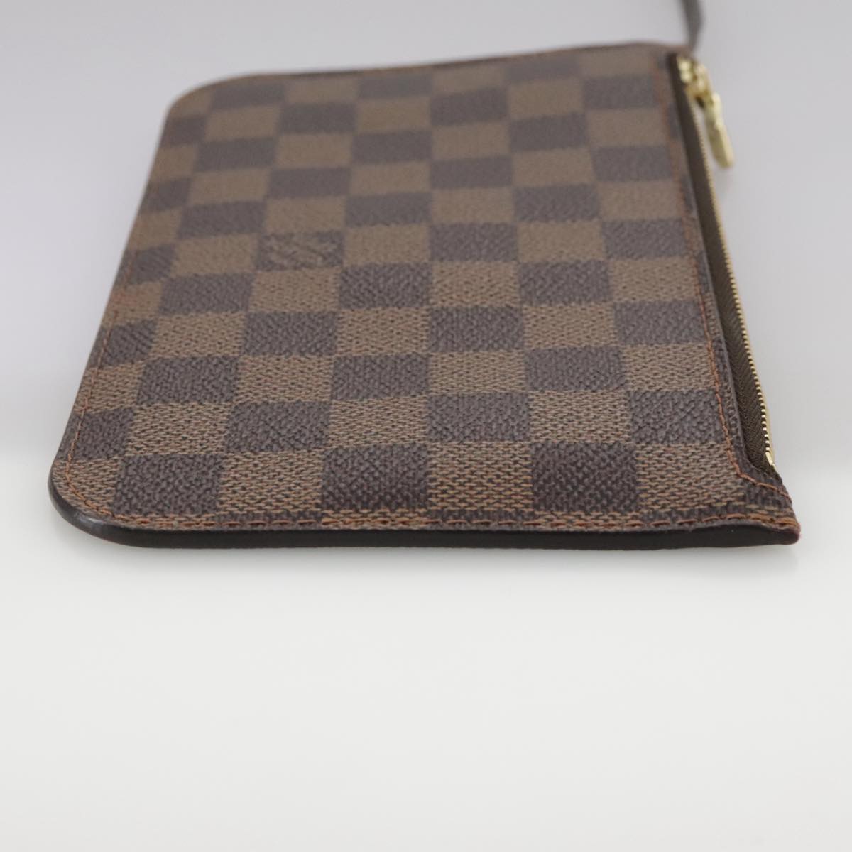 Louis Vuitton Neverfull Pouch Brown Canvas Clutch Bag (Pre-Owned)