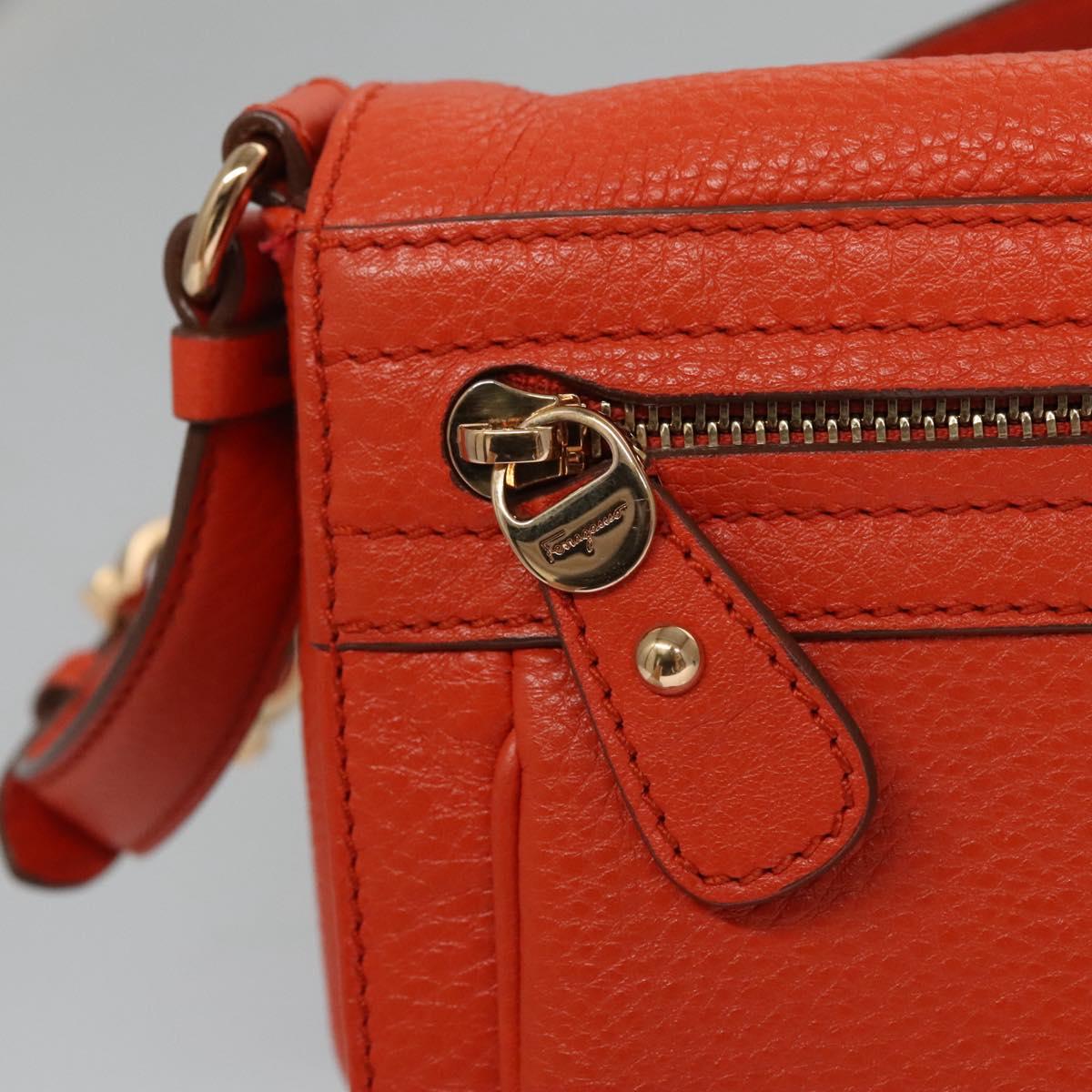 Salvatore Ferragamo Orange Leather Shoulder Bag (Pre-Owned)
