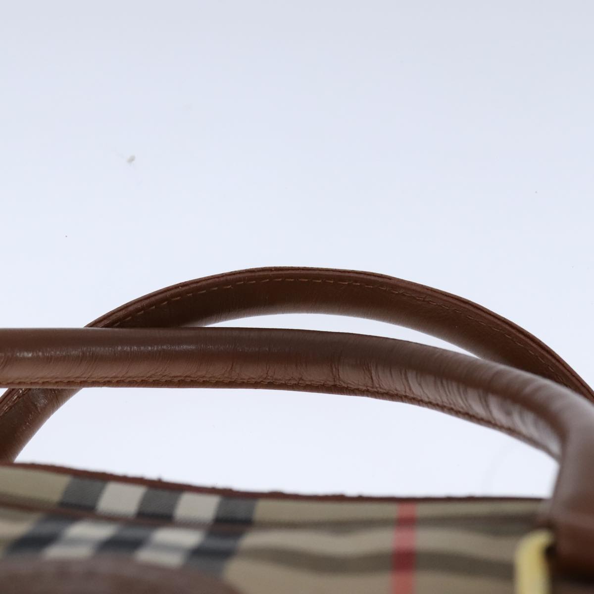 Burberry Haymarket Beige Canvas Handbag (Pre-Owned)