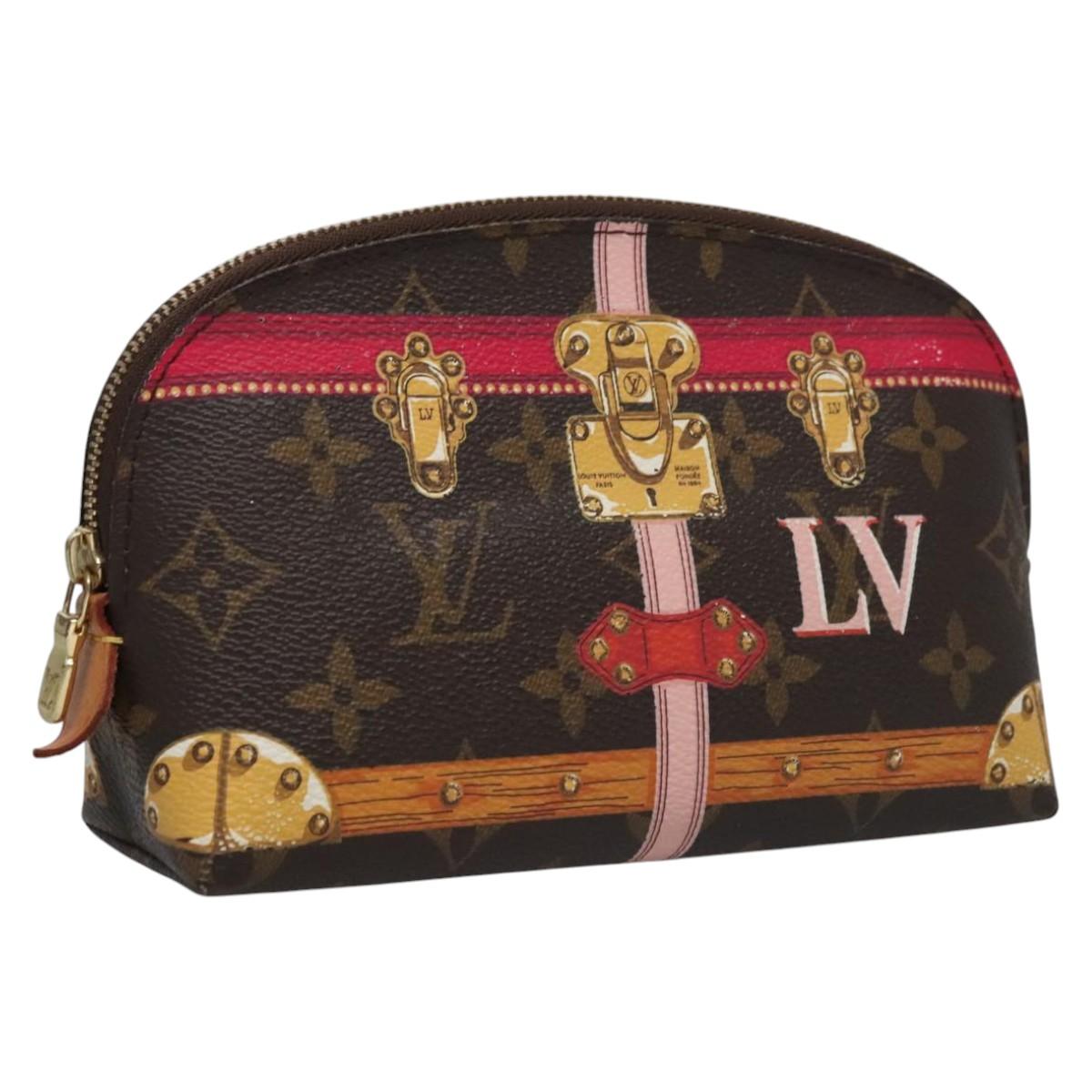 Louis Vuitton Cosmetic Pouch Brown Canvas Clutch Bag (Pre-Owned)