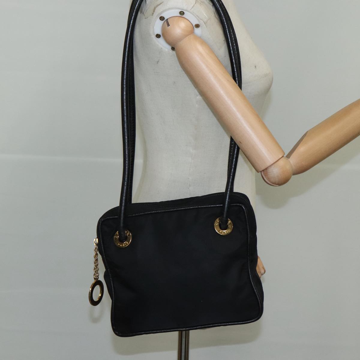 Céline Logo Du Cercle Black Synthetic Shoulder Bag (Pre-Owned)