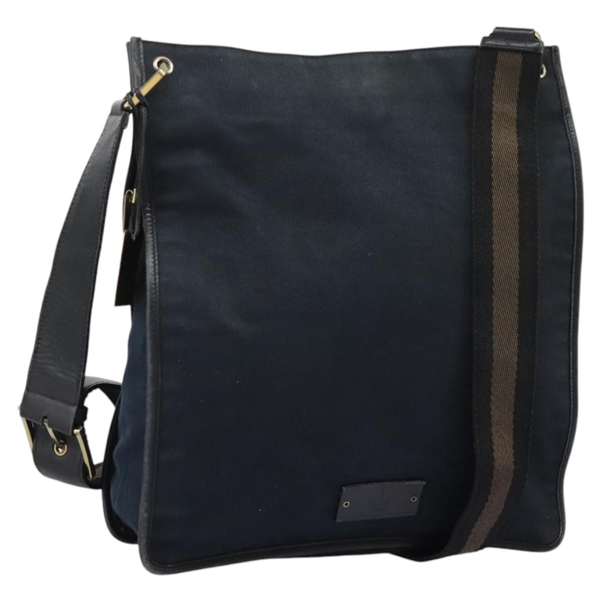 Gucci Navy Canvas Shoulder Bag (Pre-Owned)