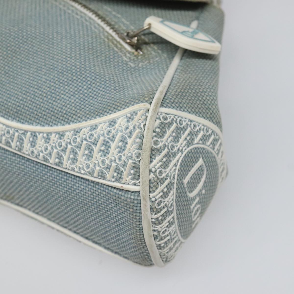 Dior Trotter Blue Canvas Shoulder Bag (Pre-Owned)