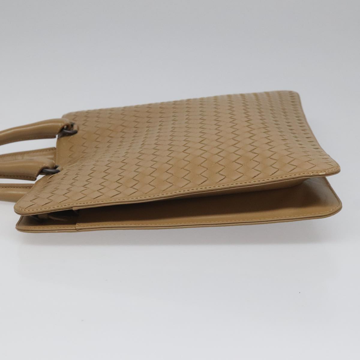 Bottega Veneta Intrecciato Beige Leather Briefcase Bag (Pre-Owned)