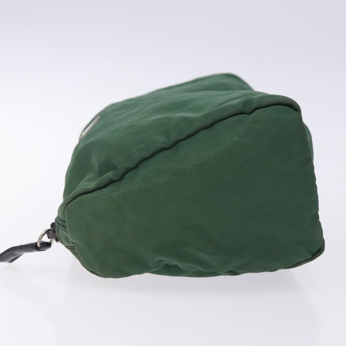 Prada Cosmetic Pouch Khaki Nylon Clutch Bag (Pre-Owned)