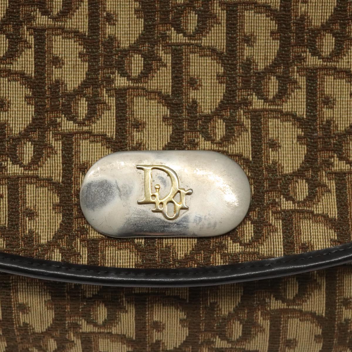 Dior Trotter Brown Canvas Shoulder Bag (Pre-Owned)