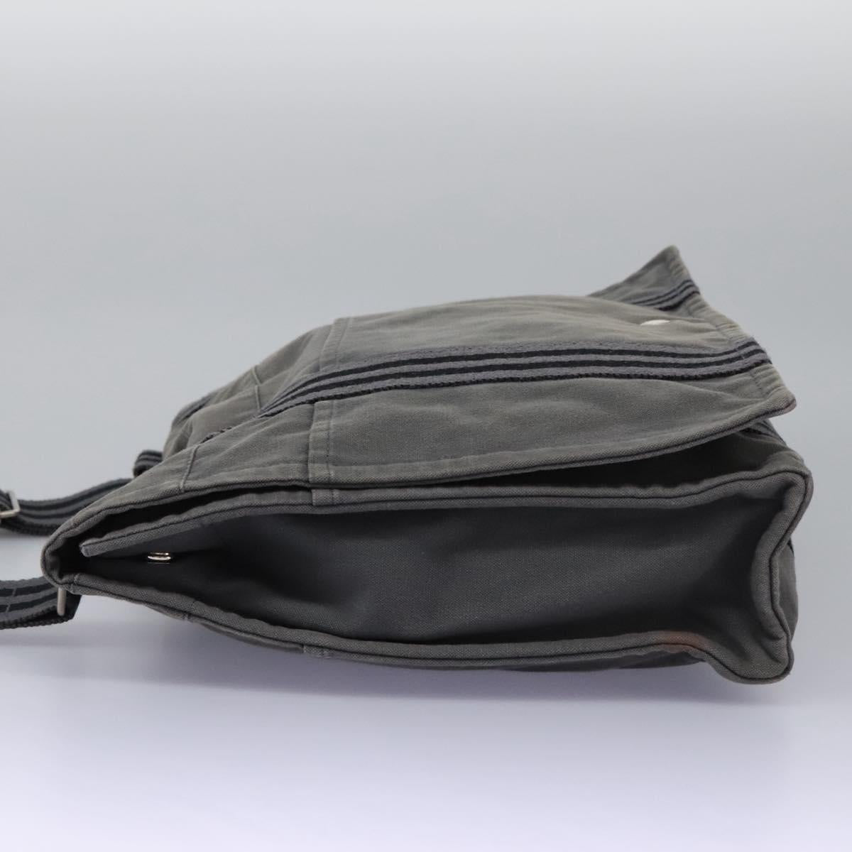 Hermès Herline Grey Canvas Shoulder Bag (Pre-Owned)