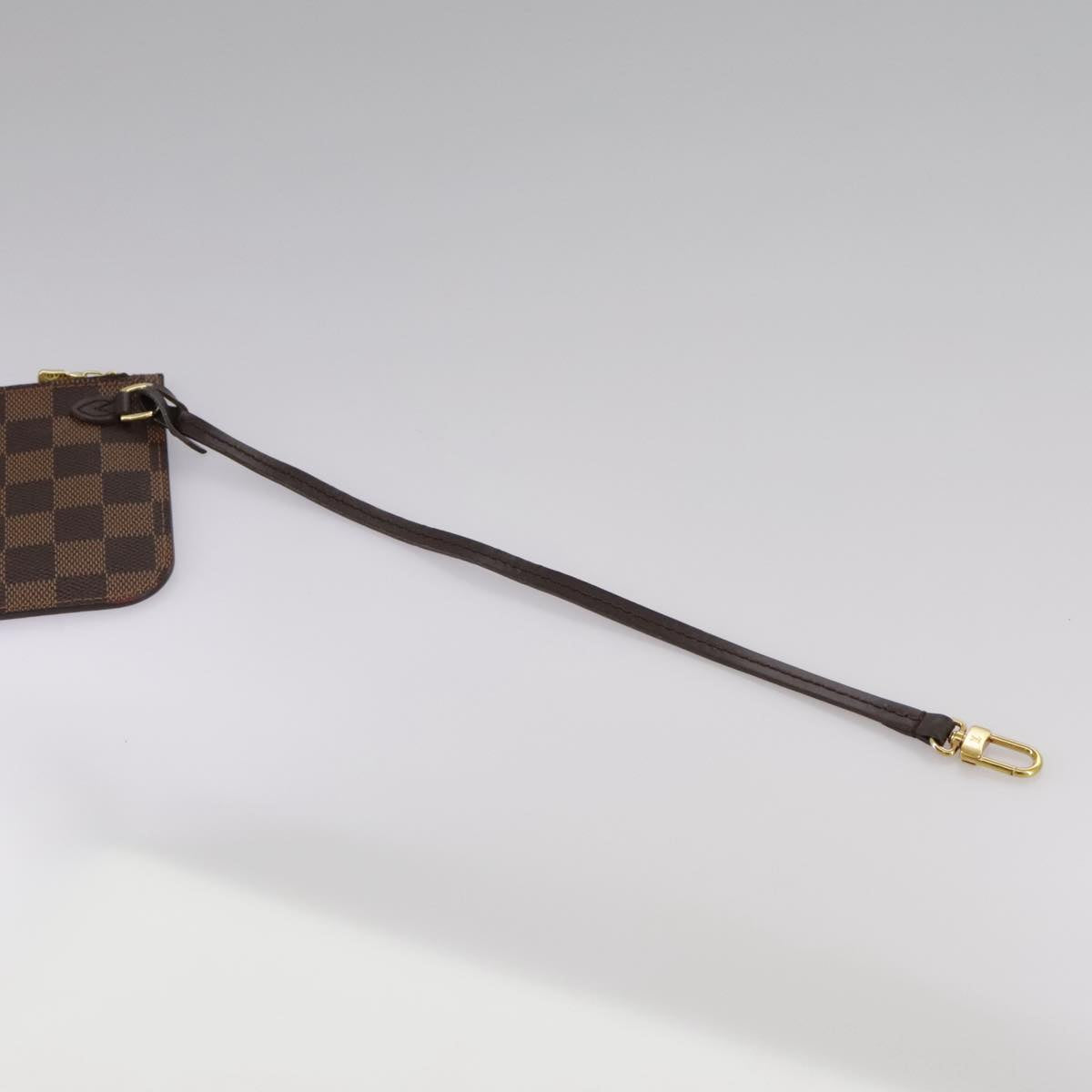 Louis Vuitton Neverfull Pouch Brown Canvas Clutch Bag (Pre-Owned)